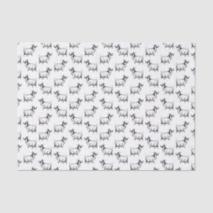 Vintage Goat with Leaf Art CUSTOM BACKGROUND COLOR Tissue Paper