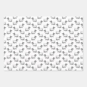 Vintage Goat with Leaf Art CUSTOM BACKGROUND COLOR Wrapping Paper Sheet