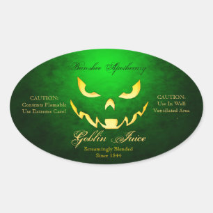 Vintage Goblin Juice Halloween Bottle Stickers