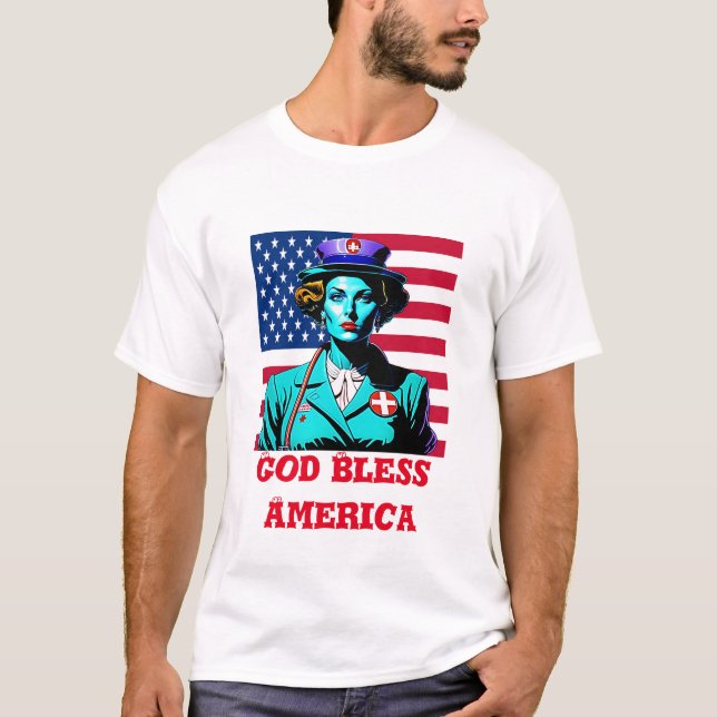 Vintage God Bless America T-Shirt (Front)