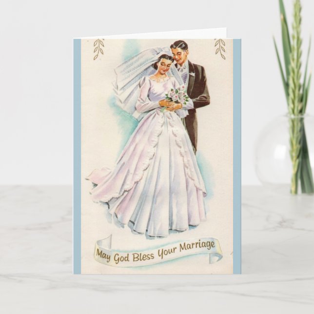 Vintage God Bless Your Marriage Card (Front)