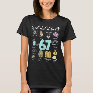 Vintage God Did It First 67 Six Seven Meme Christi T-Shirt
