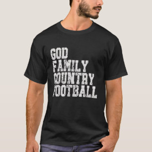 Vintage God Family Country Football for Men Women  T-Shirt