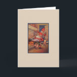 Vintage God Jul Christmas Card<br><div class="desc">Retro / Vintage Danish - Norwegian - Swedish Christmas greeting card.  Chaotic scene of gnomes in the kitchen with pigs running loose!  God Jul!  Merry Christmas!</div>