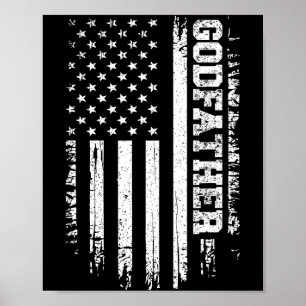 Vintage Godfather American Flag 4th of July USA Poster