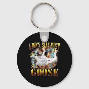 Vintage Gods Silliest Goose Funny Silly Goose Pun Key Ring