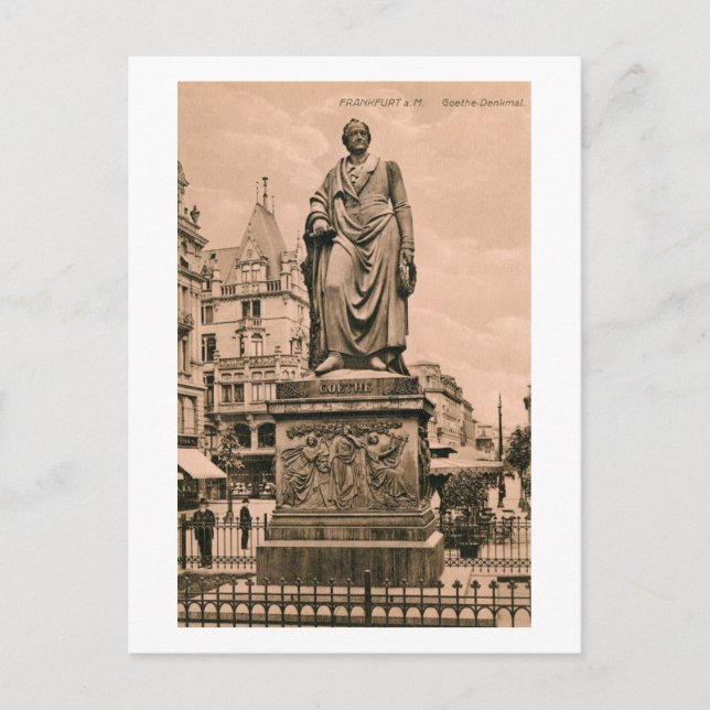 Vintage Goethe Monument Frankfurt Germany Postcard (Front)