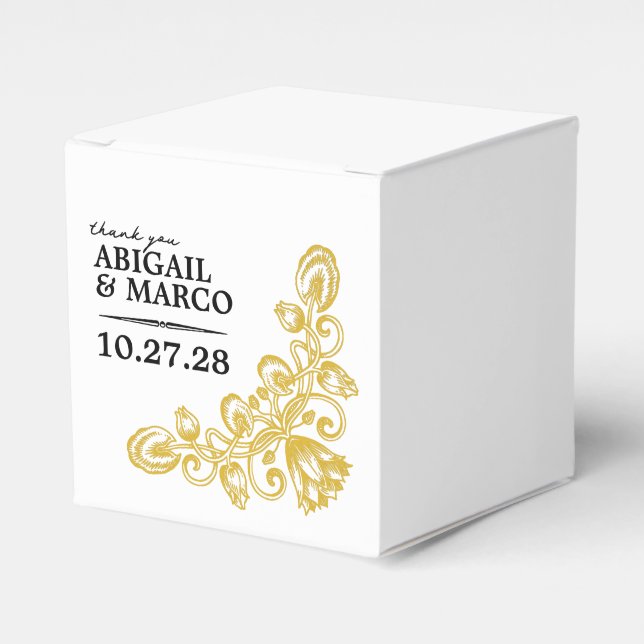 Vintage Gold 2x2 Favour Box (Front Side)