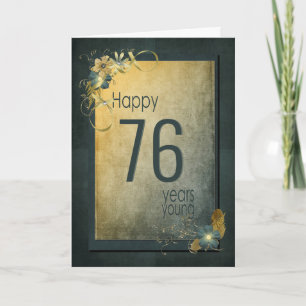 Vintage Gold 76th Birthday Card