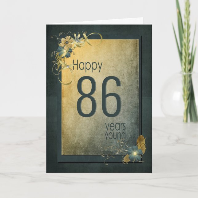 Vintage Gold 86th Birthday Card (Front)