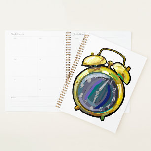 Vintage Gold Alarm Clock Retro Timepiece Planner