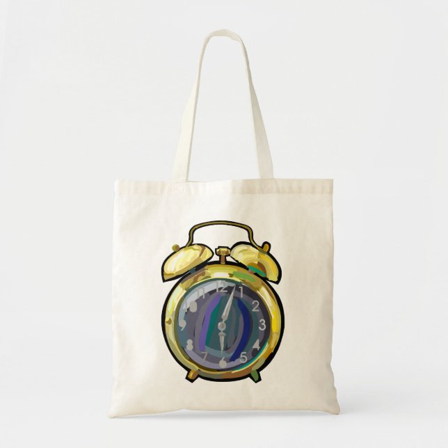 Vintage Gold Alarm Clock Retro Timepiece  Tote Bag (Front)