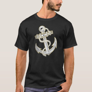 Vintage Gold Anchor, Men's Black T-Shirt