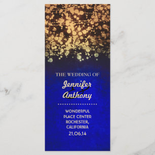 vintage gold and blue wedding programs programme