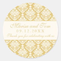 Vintage Gold and Ivory Damask Wedding