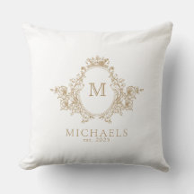 Vintage Gold and White Crest Monogram