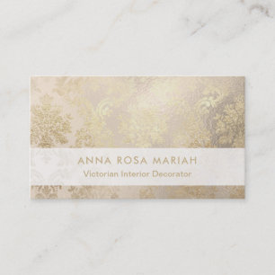 *~* Vintage Gold Antique Aged Iridescent Damask Business Card