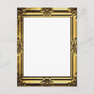Vintage Gold Antique Scroll Photo Frame Postcard