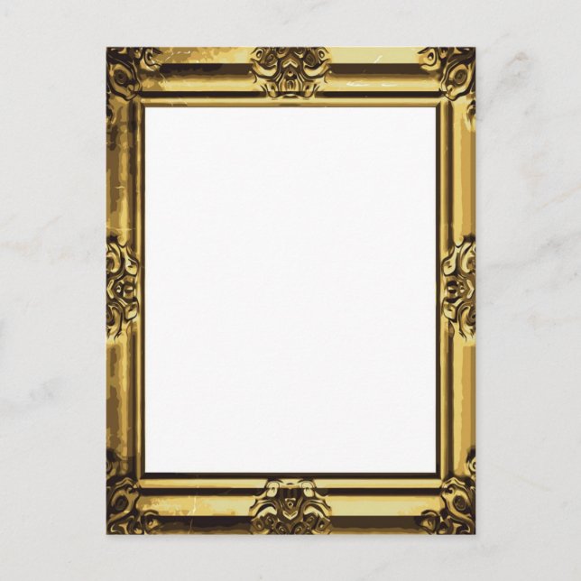 Vintage Gold Antique Scroll Photo Frame Postcard (Front)
