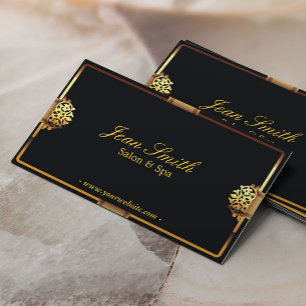 Vintage Gold Art Deco Beauty Salon & Spa  Business Card
