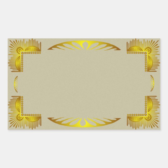 Vintage Gold Art Deco Border Sticker (Front)