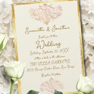Vintage Gold Baroque Wedding Elegance Invitation