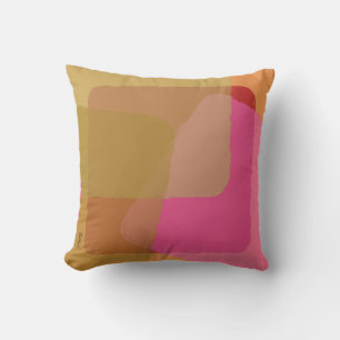 Vintage Gold Beige Pink  Orange Abstract Cushion