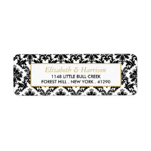 Vintage Gold, Black & White Damask Wedding
