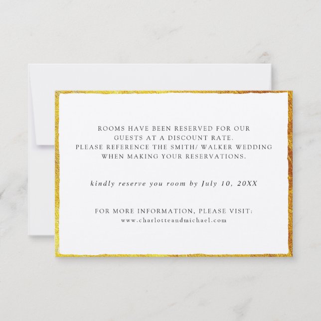 Vintage gold border frame details card (Front)