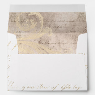 Vintage Gold Calligraphy Envelope