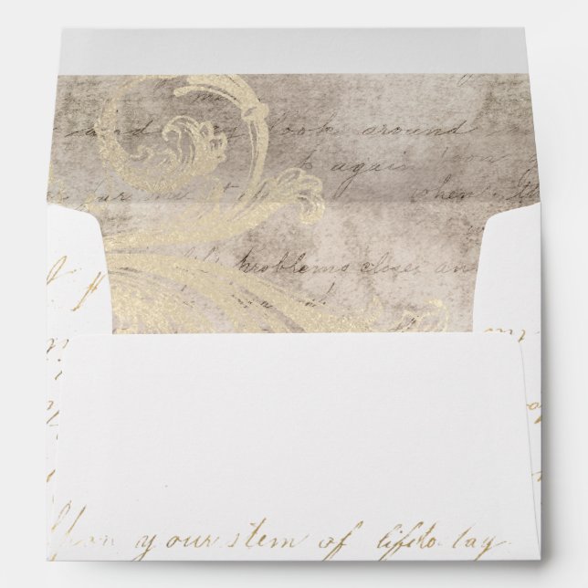 Vintage Gold Calligraphy Envelope (Back (Bottom))