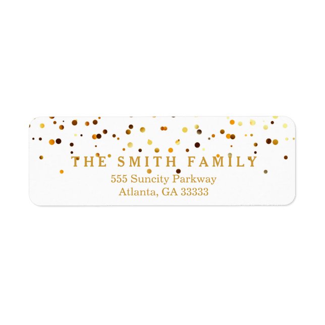 Vintage Gold Confetti Wedding Classic Dots Modern (Front)