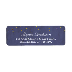 Vintage Gold Confetti Wedding Navy