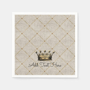 Vintage Gold Crown Royal Linen ADD OWN TEXT Napkin