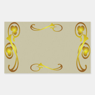 Vintage Gold Decorative Border label Sticker