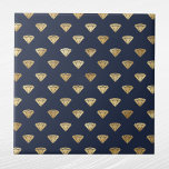 Vintage Gold Diamond Art Deco Navy Blue Tile<br><div class="desc">Navy Blue tile with gold diamond Art Deco design.  Hex code for navy blue is #202A44.</div>