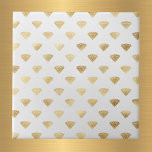 Vintage Gold Diamond Art Deco White Tile<br><div class="desc">White tile with gold diamond Art Deco design.</div>