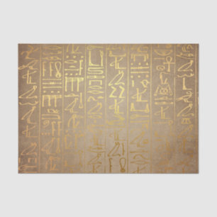 Vintage Gold Egyptian Hieroglyphics Paper Print