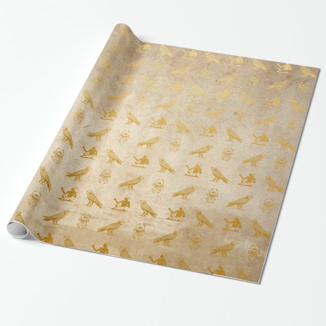 Vintage Gold Egyptian Paper Print (Unrolled)