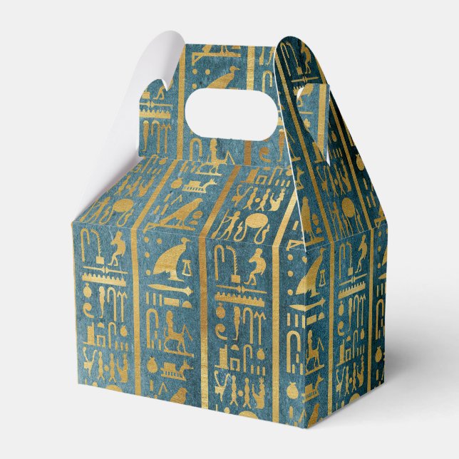 Vintage Gold Egyptian Paper Print Favour Box (Front Side)