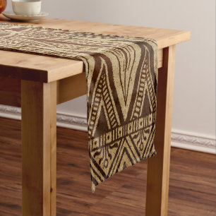 Vintage Gold Egyptian Paper Print Short Table Runner