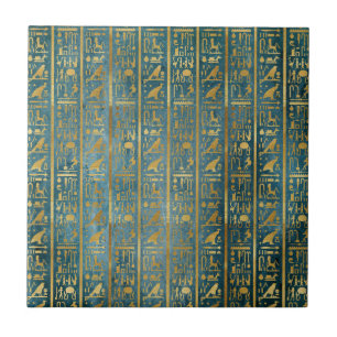 Vintage Gold Egyptian Paper Print Tile