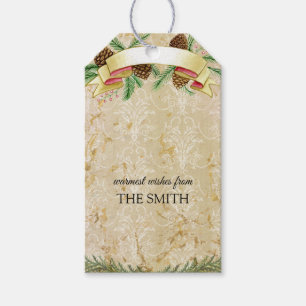 Vintage gold elegant background gift tags