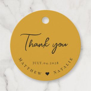 Vintage Gold Elegant Calligraphy Monogram Favour Tags