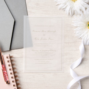 Vintage Gold Elegant Wedding Vellum Invitations