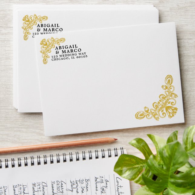 Vintage Gold Envelope (Stacked)