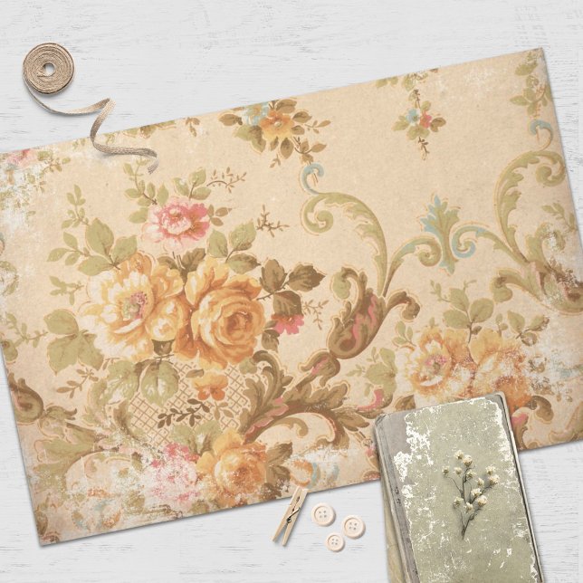 Vintage Gold Floral Decoupage Tissue Paper (Creator Uploaded)