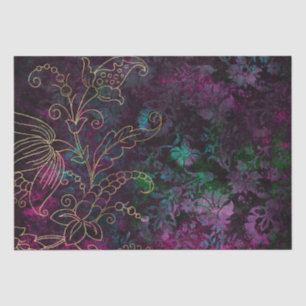 Vintage Gold Floral Grunge Damask Tissue Paper