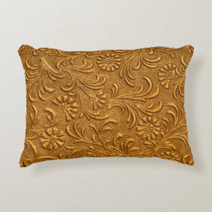 Vintage gold floral ornaments seamless pattern decorative cushion