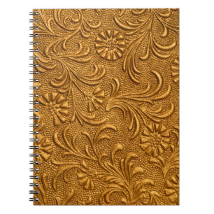 Vintage gold floral ornaments seamless pattern notebook